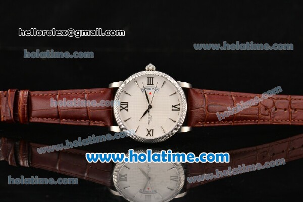 Patek Philippe Calatrava Swiss ETA 2824 Automatic Steel Case with White Dial and Stick/Roman Numeral Markers - Click Image to Close